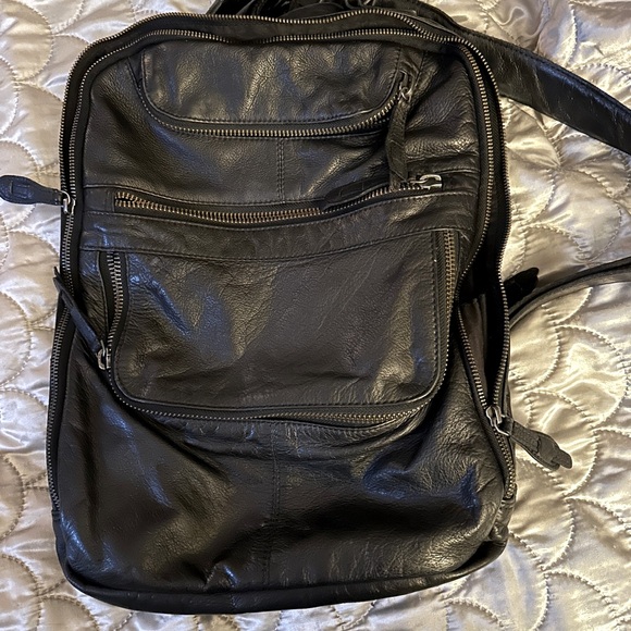 Black faux leather back pack by Eastend, for Free People, sold on freepeople.com - Picture 7 of 10